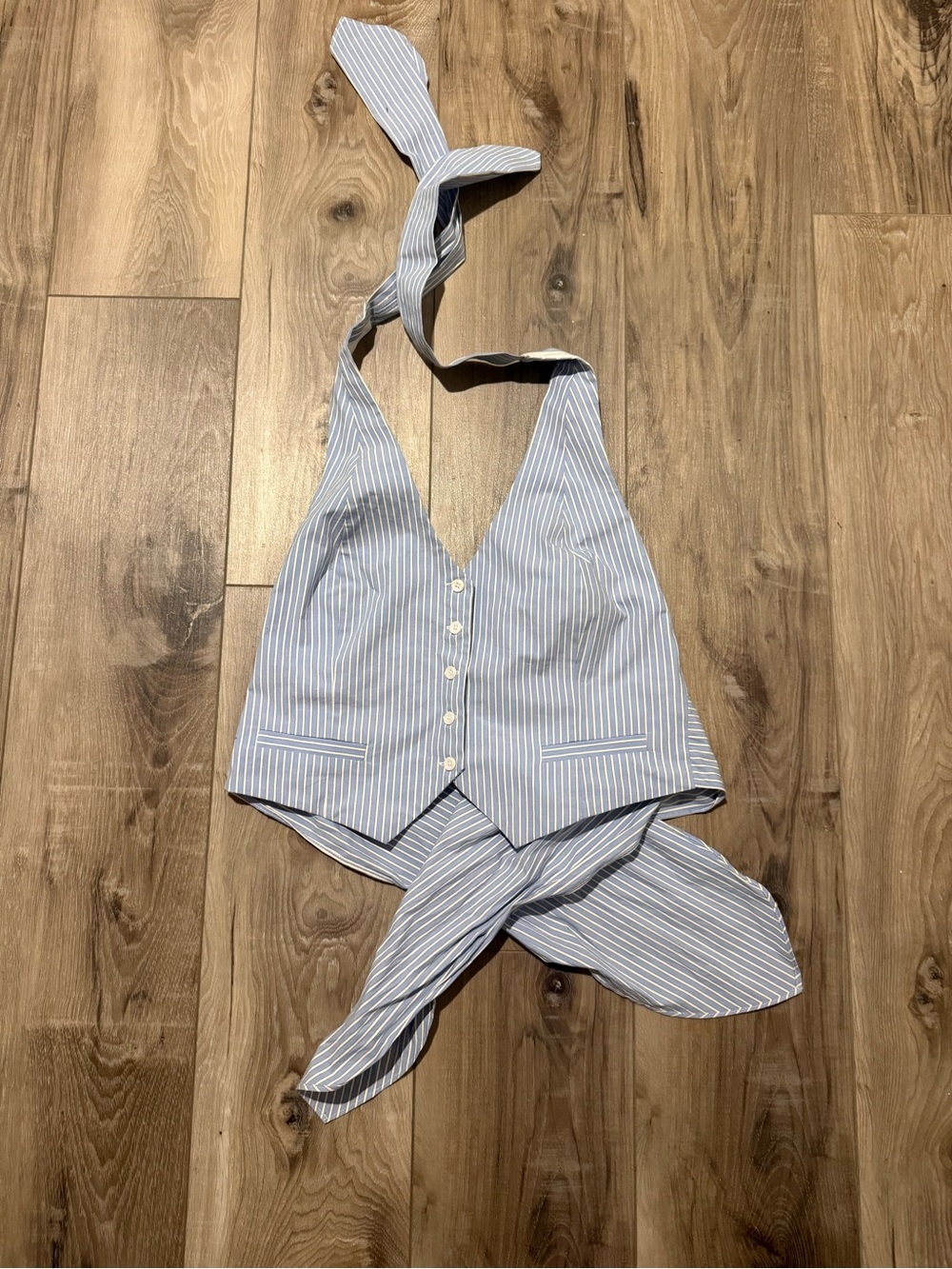 Good American Light Blue and White Striped Men's Shirt